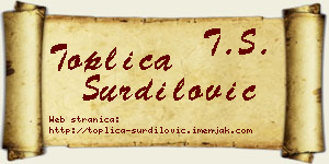 Toplica Šurdilović vizit kartica